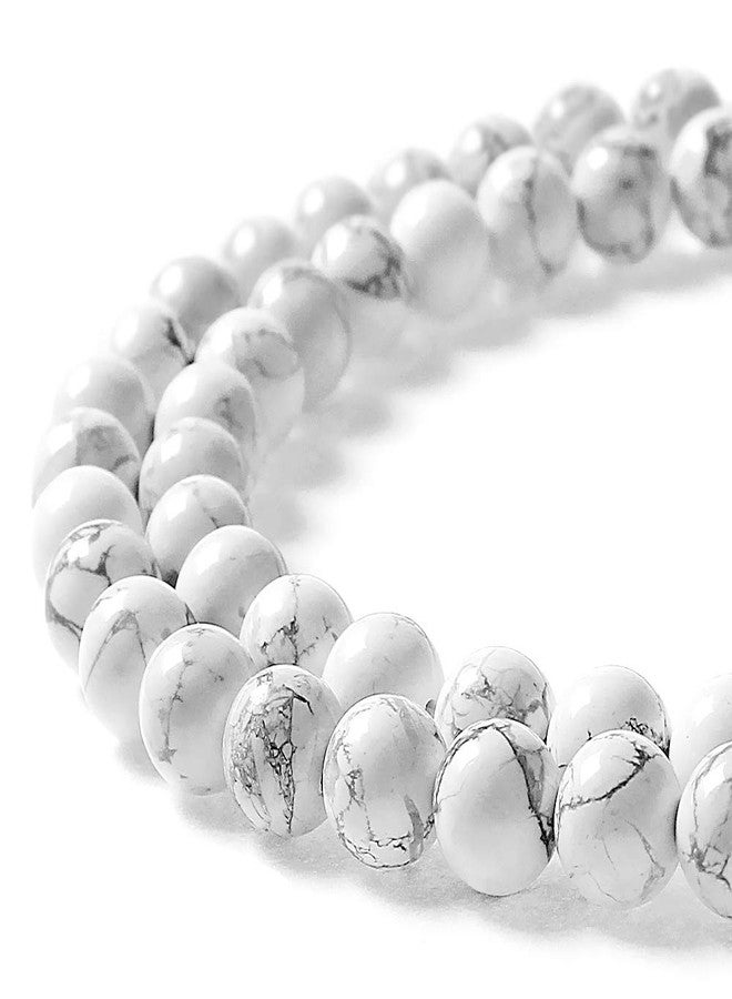 MJDCB Natural Stone Beads White Howlite Round Loose Beads for Necklace Bracelat Jewelry Making (4mm) - Image 1