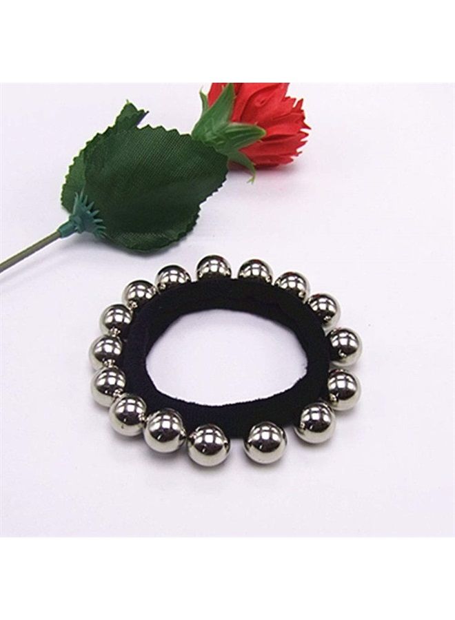 Suoirblss 10 Pcs Women Polychromatic Imitation Pearl Elastic Hair Bands Cotton Stretch Hair Ties Ponytail Girl Headbands Hair Ropes Hair Accessories