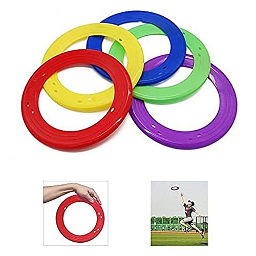 YOFIT 10 Inch Flying Disc Flying Plastic Ring with Assorted Colors Outdoor Beach Backyard Camping Activities Set of 5 - Image 1