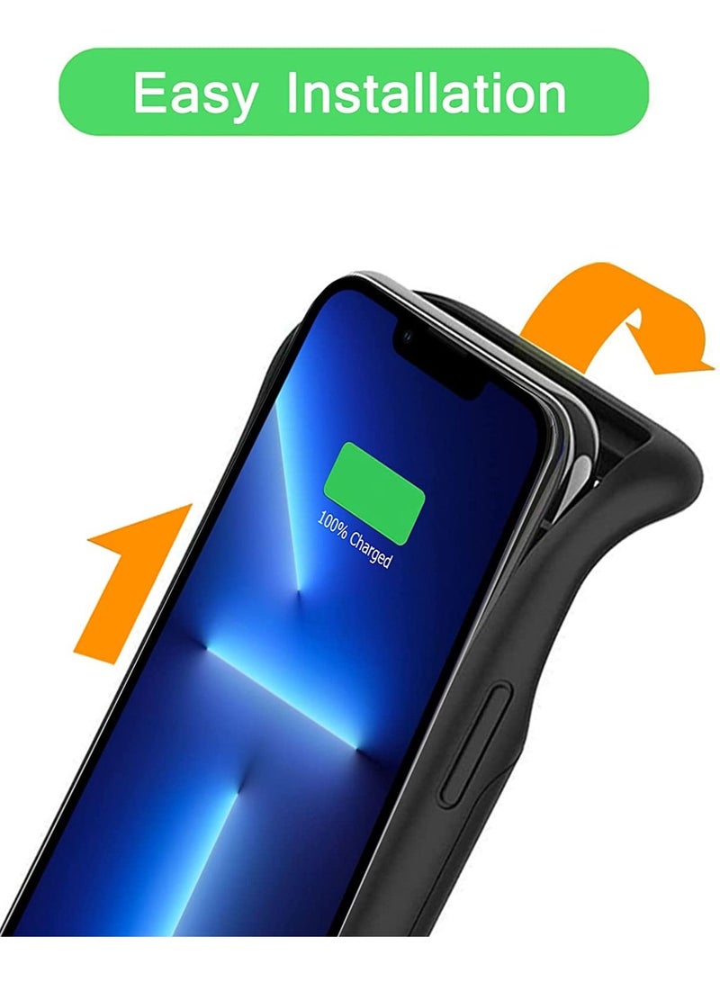 Battery Case Cover for Apple iPhone 13 Black - 3500mAh - Image 2