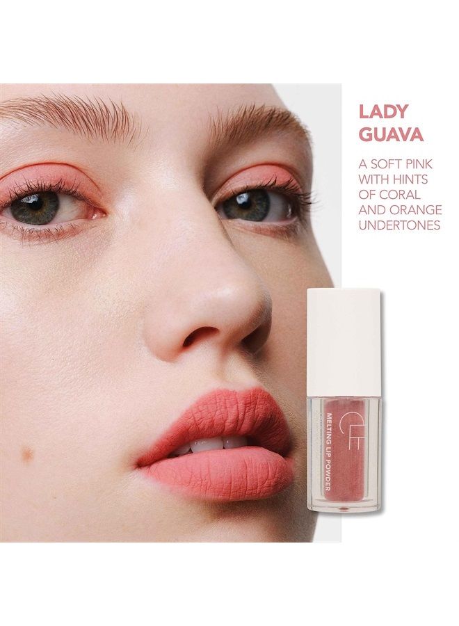 CLE Cosmetics Lip Powder, Beauty and Makeup Essential that Turns Powder to Tint when Applied as Lip Stain, Lip Tint or on Cheeks and Eyes, Long-lasting, Matte Finish - Lady Guava, 0.07 oz - Image 1