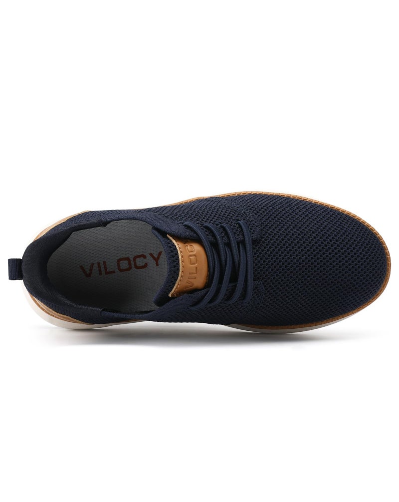 VILOCY Boy's Slip On Casual Dress Sneaker Hands Free Fashion Shoes Comfortable Oxfords Mesh Tennis Breathable School Uniform Formal Church Shoes Navy,33 - Image 5