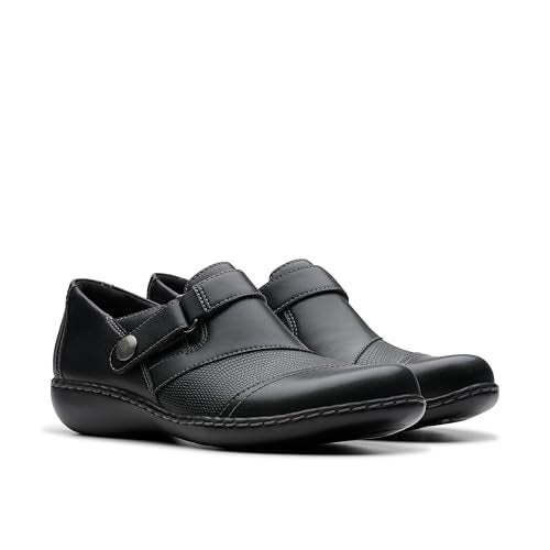 clarks حذاء كلاركس النسائي أشلاند جيم، جلد أسود، 6.5 عريض - Image 5