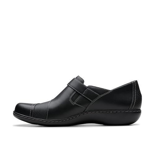 clarks حذاء كلاركس النسائي أشلاند جيم، جلد أسود، 6.5 عريض - Image 3