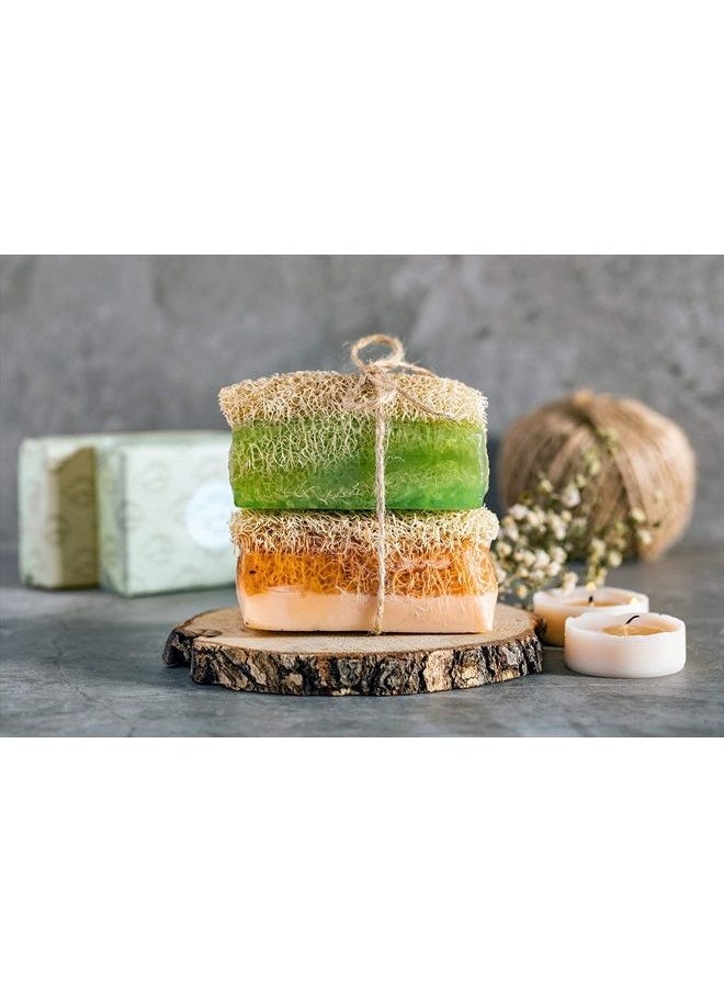 SABUN NATURALLY LAVISH - Argan Oil Loofah Soap Bar - Natural Exfoliating Soap with Loofah Inside - Smells Like Bright Floral Citrus - Handmade with Moroccan Argan Oil, Jojoba Oil - Face & Body Scrub Bar [4.4 oz - 125 gr] - Image 1