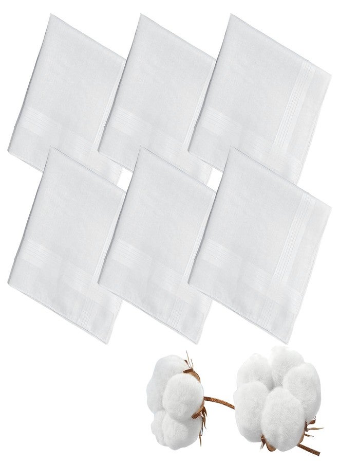 Bolsdoic Men's Handkerchiefs 100% Soft Cotton 6-Pack, Classic White Hankies,Breathable and Reusable Handkerchiefs for Men - Image 1