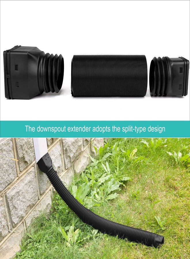 PXCAYFF 3 Pack Rain Gutter Downspout Extensions Flexible,Downspout Diverter Extendable From 21" To 58". Downspout Extender Is Suitable For Most Drain Pipe (Black) - Image 5