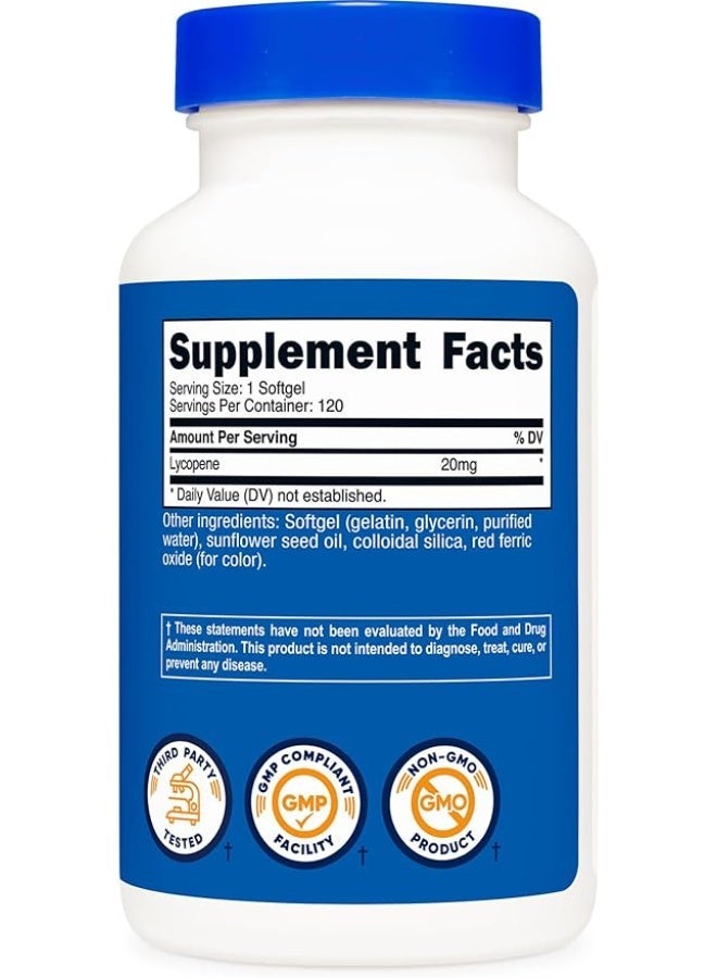 Nutricost, Lycopene, 20 mg, 120 Softgels - Image 3