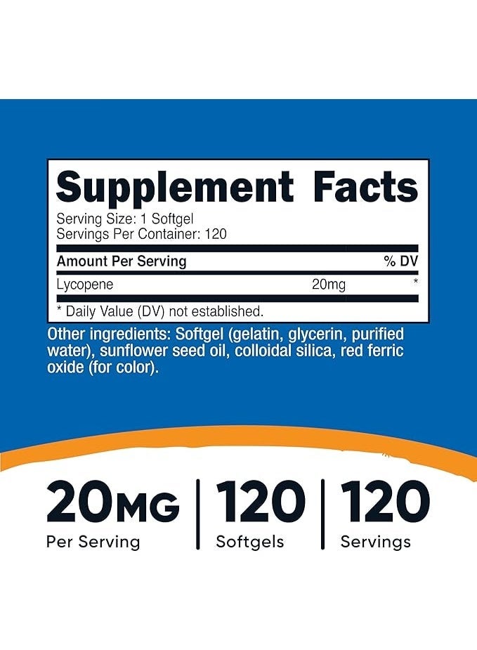 Nutricost, Lycopene, 20 mg, 120 Softgels - Image 5