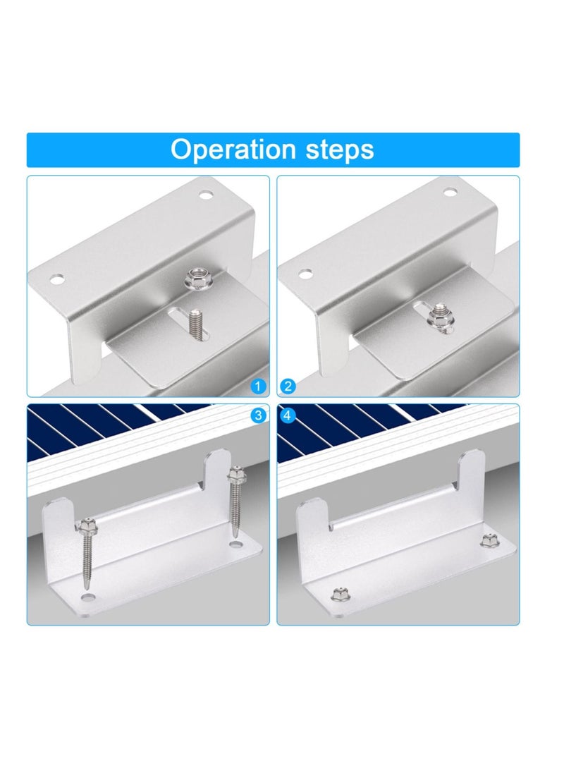 Solar Panel Mounting Bracket, 4Pcs Aluminum Solar Panel Z Brackets with Nuts and Bolts, Roof Solar Panel Bracket for RV, Boat, Wall, Caravans, Yacht and Other Off Gird Installation  - Image 3