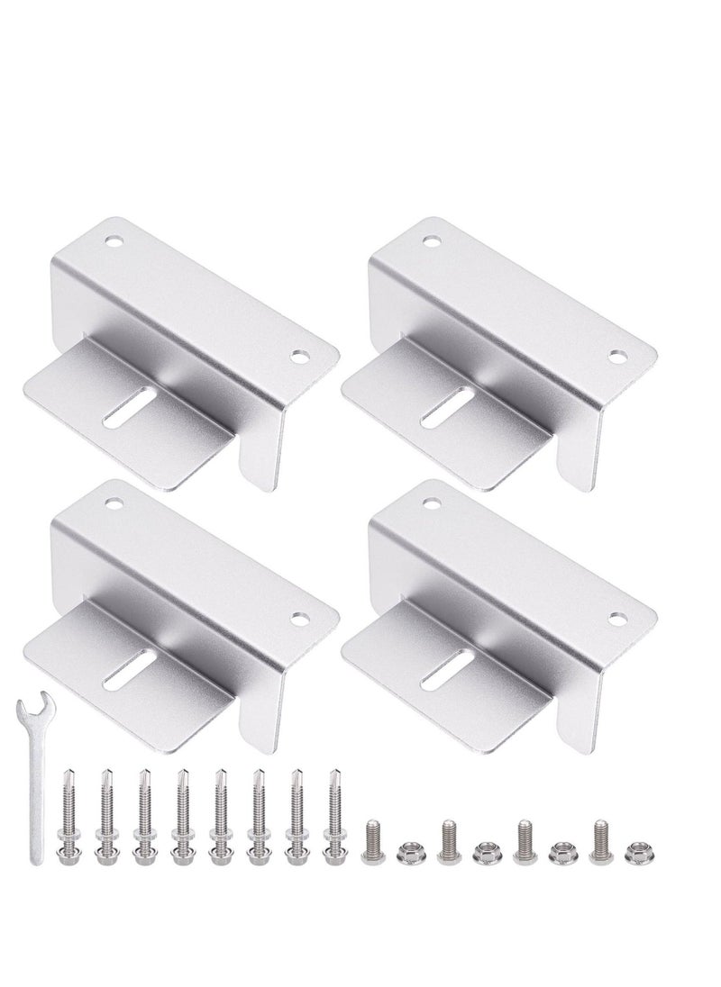 Solar Panel Mounting Bracket, 4Pcs Aluminum Solar Panel Z Brackets with Nuts and Bolts, Roof Solar Panel Bracket for RV, Boat, Wall, Caravans, Yacht and Other Off Gird Installation  - Image 1