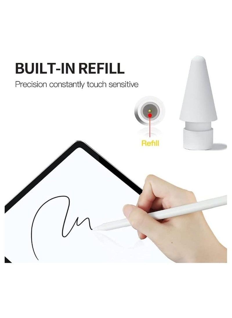 Lommyka - 10-Piece Pencil Tips For iPad Apple Pencil Stylus Fine Nib Compatible with Apple Pen 1st and 2nd Generation Tip White - Image 1