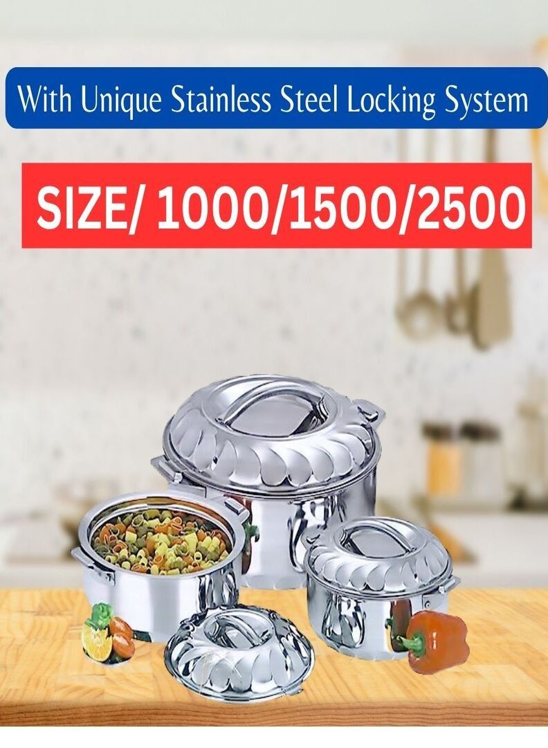 ماتريكس قدر 3 قطع من الفولاذ المقاوم للصدأ مع نظام قفل من الفولاذ - Image 3