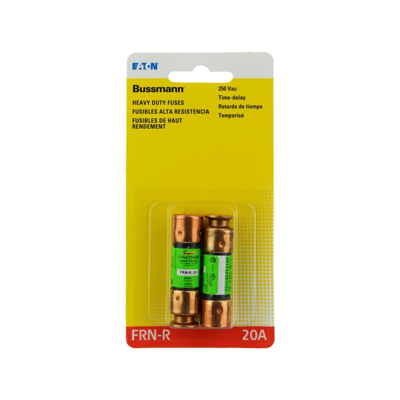 Bussmann BP/FRN-R-20 20 Amp Fusetron Dual Element Time-Delay Current Limiting Class RK5 Fuse, 250V UL Listed (Pack of 2) - Image 3