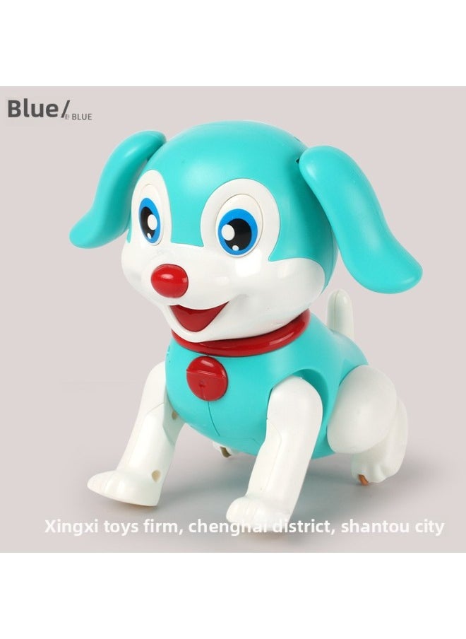 Children's Electric Intelligent Robot Dog Can Walk And Singing Simulation Puppy 1-2 Years Old 3 Baby Boys And Girls Educational Toys-Color:Electric Jumping Dog (blue)  - Image 1