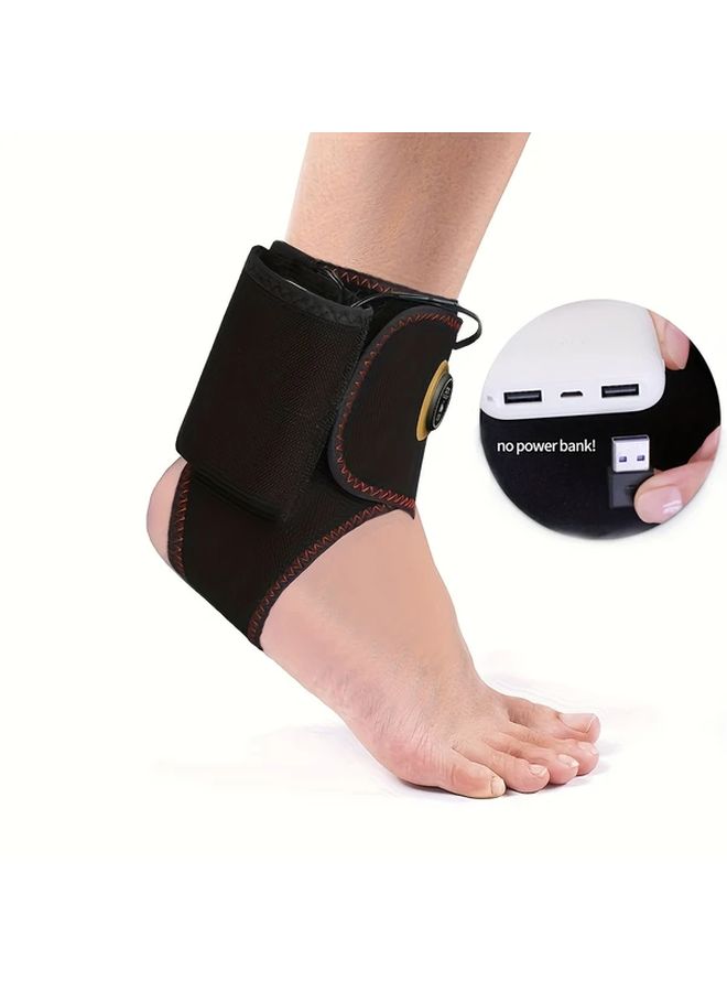 Black Heated Ankle Support Massage Pad USB Powered Adjustable Temperature - Image 2
