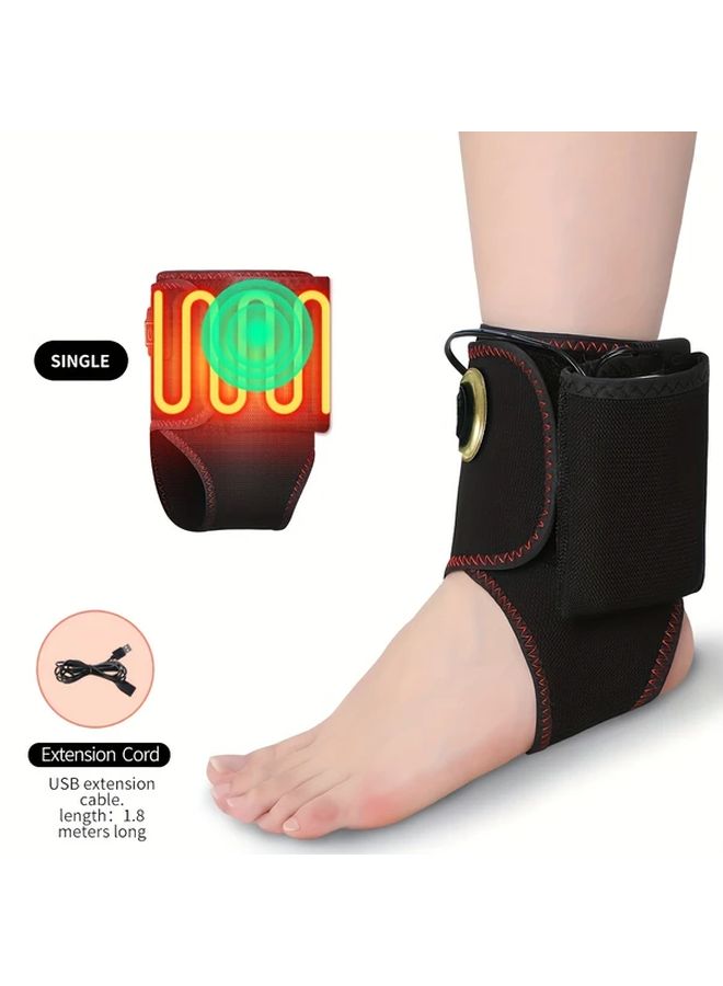 Black Heated Ankle Support Massage Pad USB Powered Adjustable Temperature - Image 3