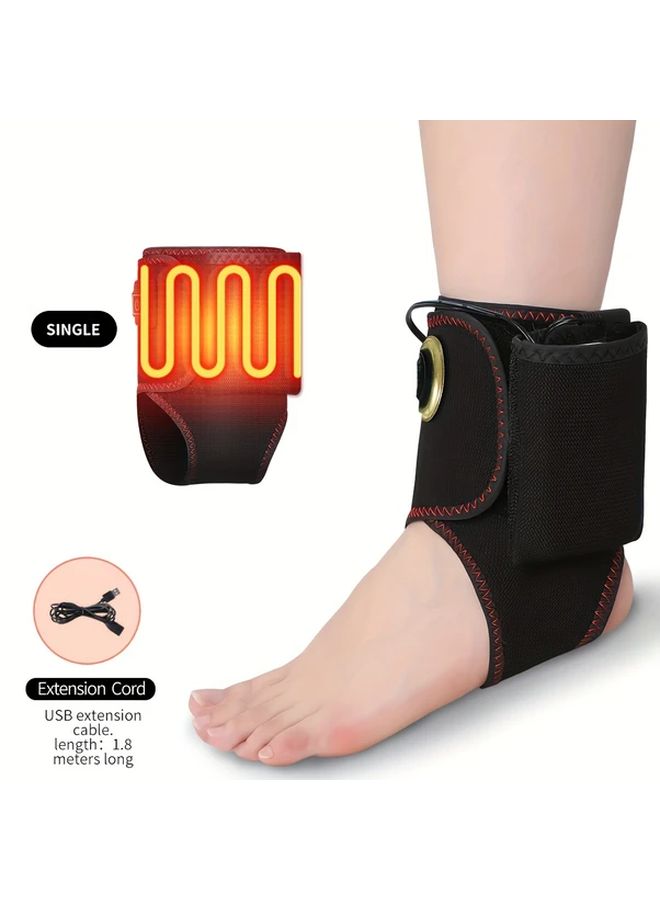 Black Heated Ankle Support Massage Pad USB Powered Adjustable Temperature - Image 5
