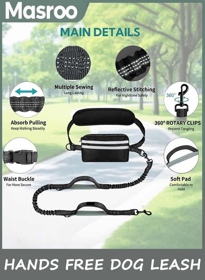 Masroo Hands Free Dog Leash with Pouch, Double Leash for Two Dogs, Retractable Dog Leashes with Double Padded Handles, for Running, Walking Accessories - Image 2