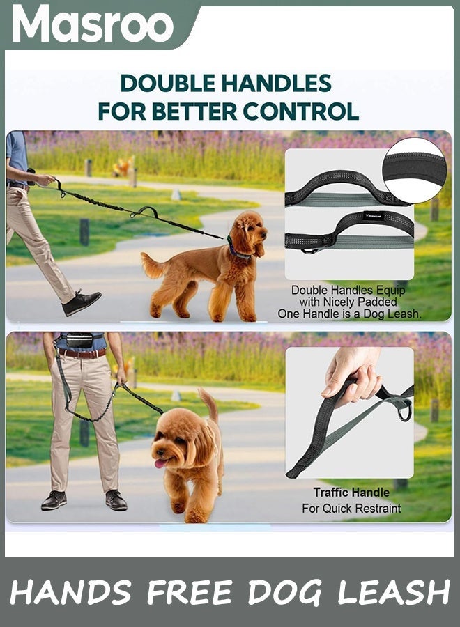 Masroo Hands Free Dog Leash with Pouch, Double Leash for Two Dogs, Retractable Dog Leashes with Double Padded Handles, for Running, Walking Accessories - Image 4