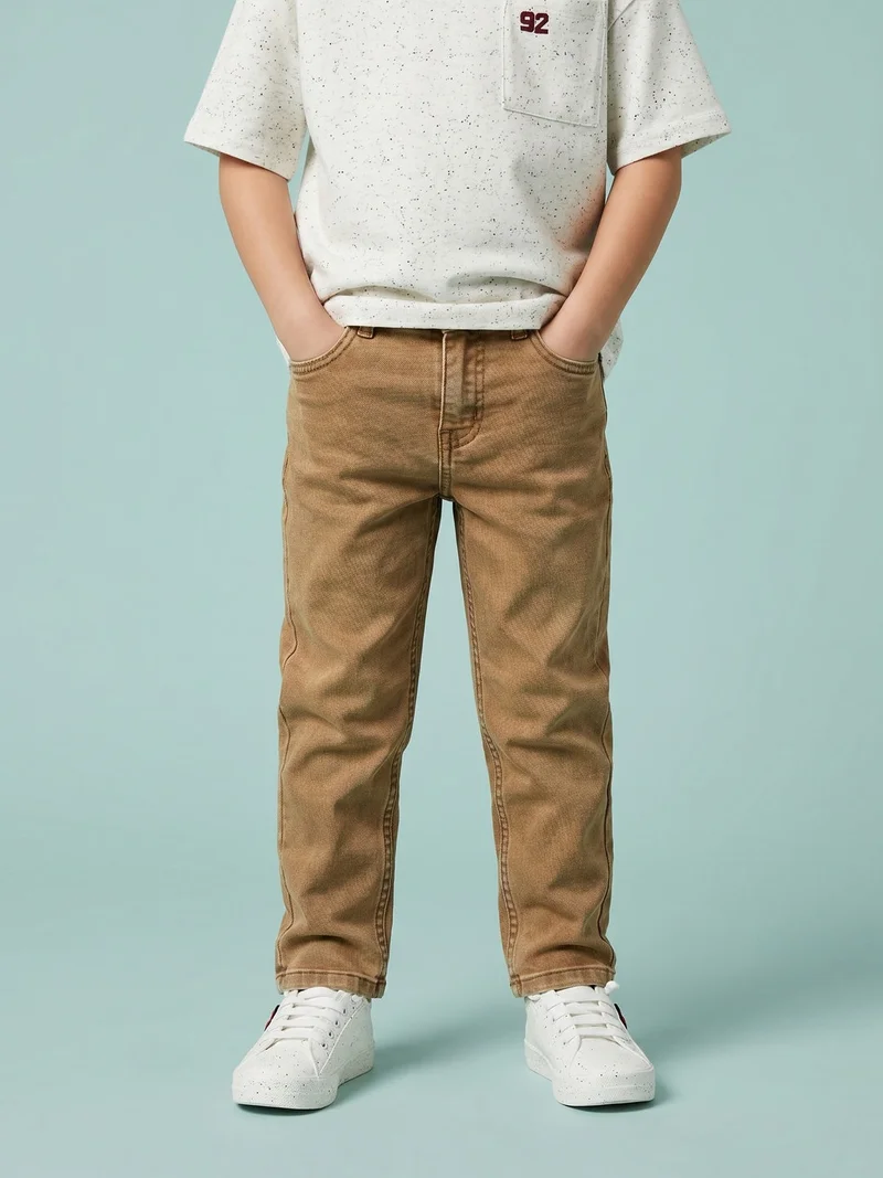 نوتيناتي Nautinati Boys Pure Cotton Khaki Straight Fit Jeans