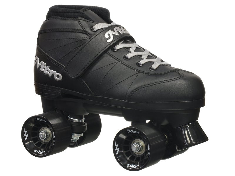 Epic Skates Super Nitro Indoor/Outdoor Quad Speed Roller Skates, Adult 7 , Black - Image 1
