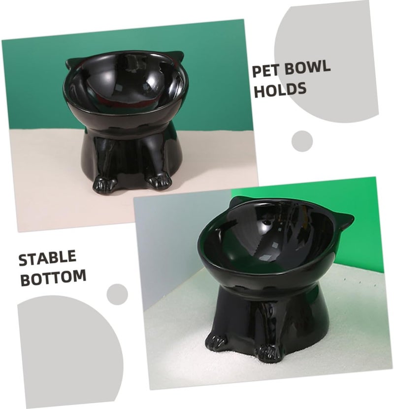 Elevated Ceramic Pet Bowl with Neck Guard, Large Wide-Mouth Raised Cat Food Dish, Anti-Spill High Foot Feeding Bowl for Cats and Dogs - Image 5