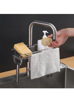 SUPVOX Supvox® Kitchen Sink Caddy Organizer, Sponge Holder Over Faucet Stainless Steel Detachable Hanging Faucet Drain Rack for Kitchen Bathroom, Scrubbers, Soap (Large Size, 15x17cm)  - Image 2
