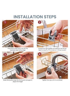 SUPVOX Supvox® Kitchen Sink Caddy Organizer, Sponge Holder Over Faucet Stainless Steel Detachable Hanging Faucet Drain Rack for Kitchen Bathroom, Scrubbers, Soap (Large Size, 15x17cm)  - Image 3
