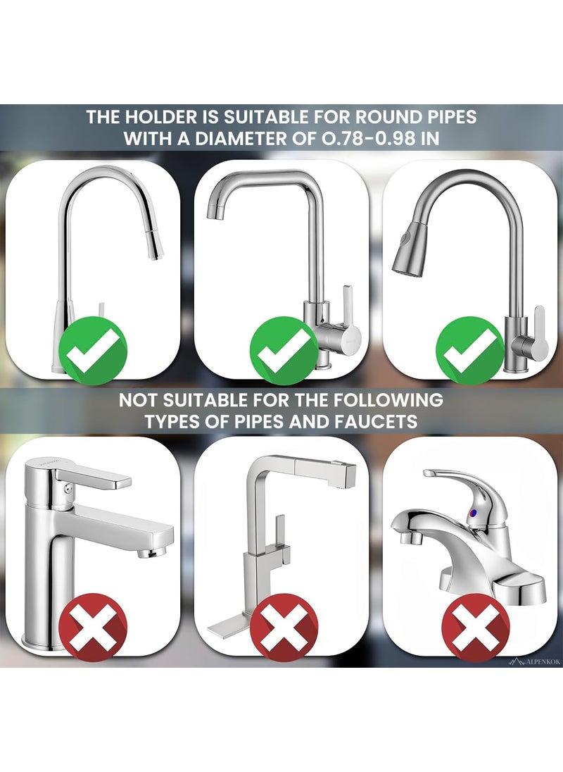 SUPVOX Supvox® Kitchen Sink Caddy Organizer, Sponge Holder Over Faucet Stainless Steel Detachable Hanging Faucet Drain Rack for Kitchen Bathroom, Scrubbers, Soap (Large Size, 15x17cm)  - Image 5