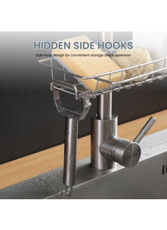 SUPVOX Supvox® Kitchen Sink Caddy Organizer, Sponge Holder Over Faucet Stainless Steel Detachable Hanging Faucet Drain Rack for Kitchen Bathroom, Scrubbers, Soap (Large Size, 15x17cm)  - Image 4