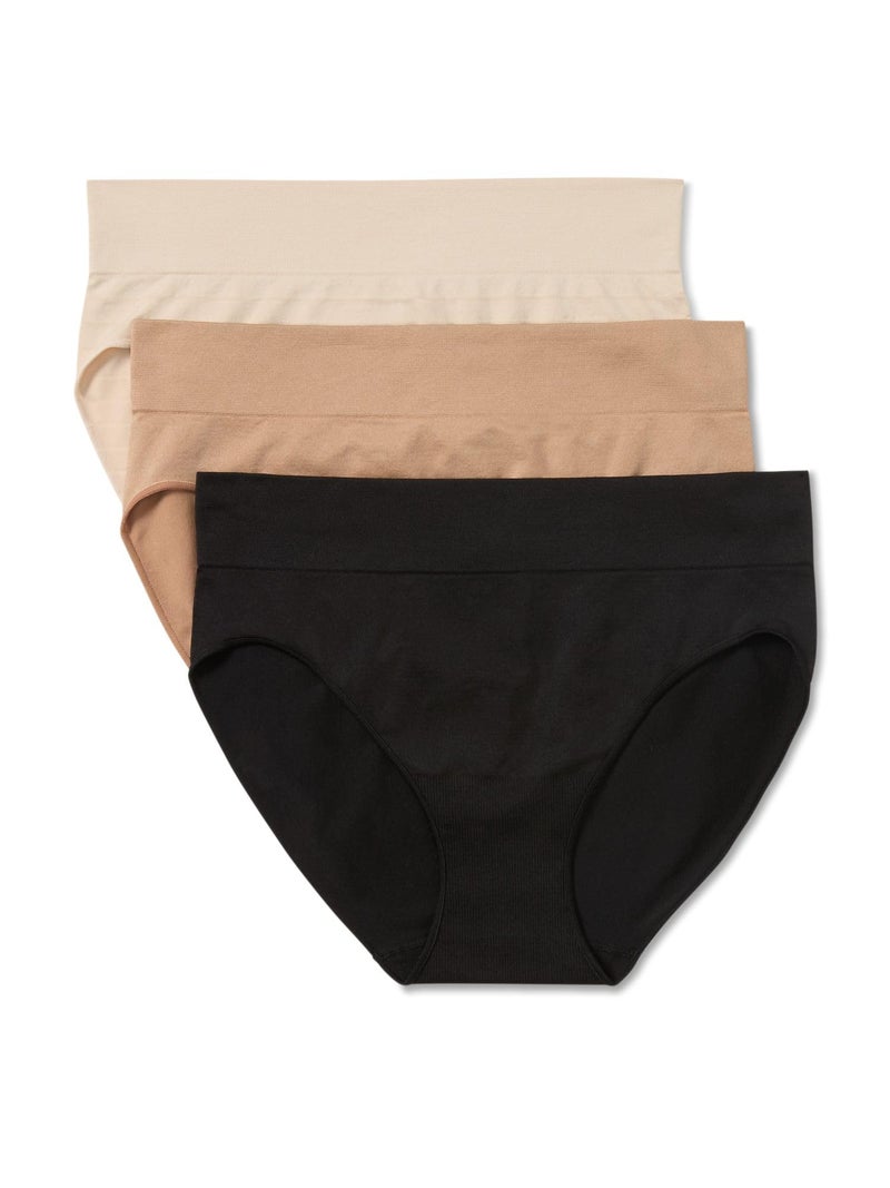 Warner's WarnersÂ® Blissful Benefits No Pinching No ProblemsÂ® Dig-Free Seamless Stretch 3-Pack Bikini WRW251BK10 - Image 1