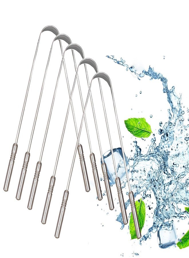 Nurpi Stainless Steel Premium Tongue Cleaner for Adults and Kids Fights Bad Breath Oral Health Care Tool, Easy to Use Travel Friendly- Pack of 5 - Image 1