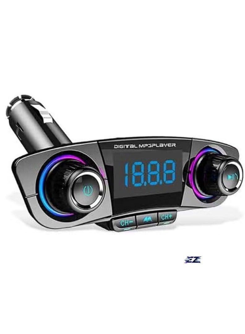 ELTRAZONE Wireless FM Charger Car Kit MP3 – 2 USB Ports – Bluetooth Car Adapter for Hands-Free Calls, Music Streaming, and Fast Charging – Universal Car Charger for Smartphones and Tablets - Image 1