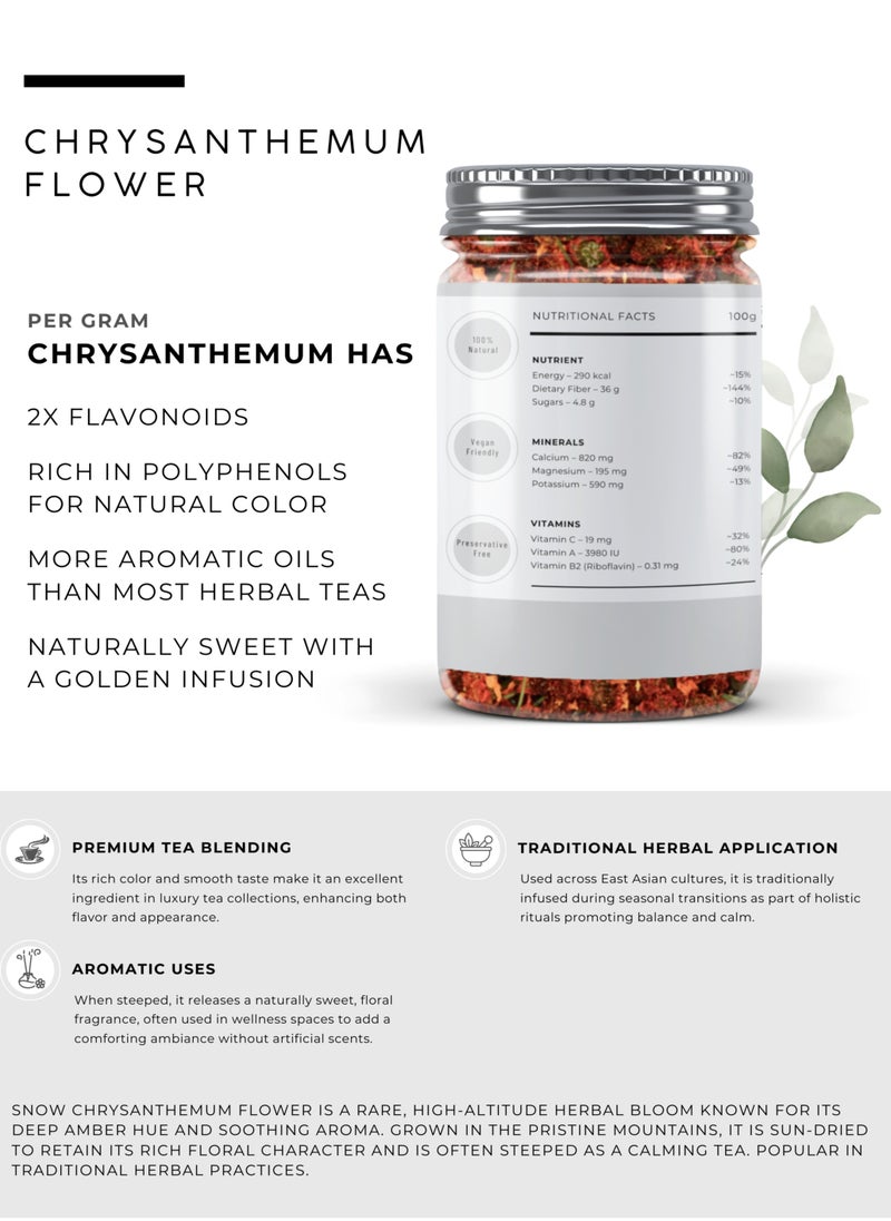 Awafi Mill AWAFI MILL Snow Chrysanthemum Flower Crushed | Sun-Dried Petals & Flakes | Floral Ingredient for Tea & Aromatic Use  - Image 2