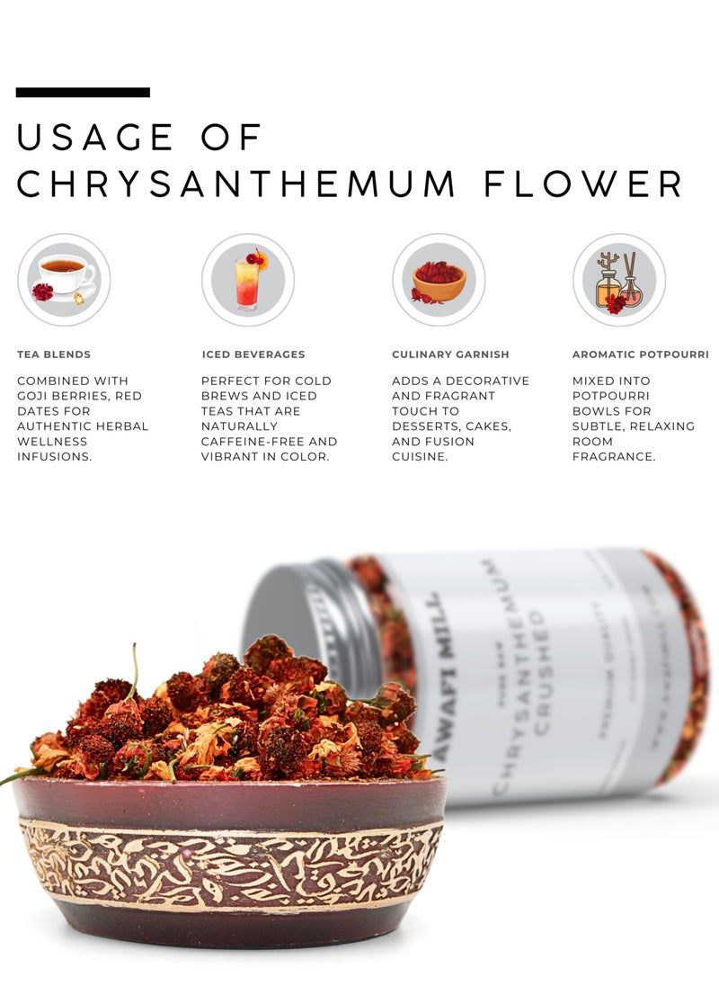 Awafi Mill AWAFI MILL Snow Chrysanthemum Flower Crushed | Sun-Dried Petals & Flakes | Floral Ingredient for Tea & Aromatic Use  - Image 3