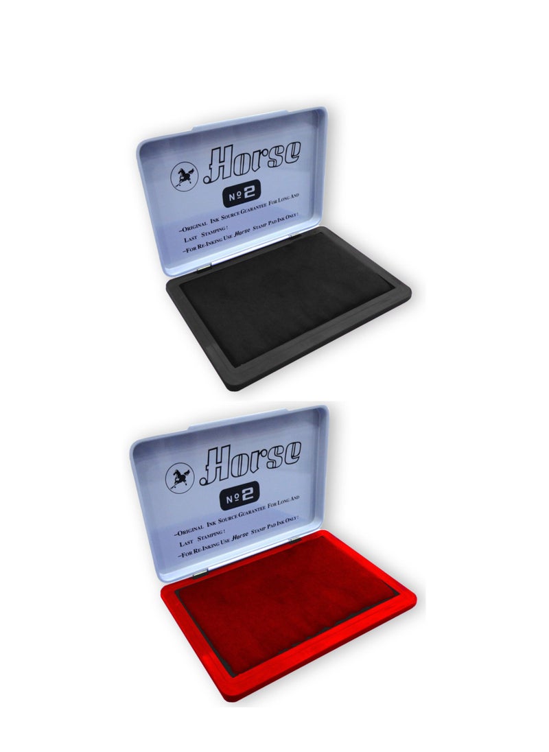 Horse Ink Stamp Pad Black/Red (Pack Of 2)  - Image 1