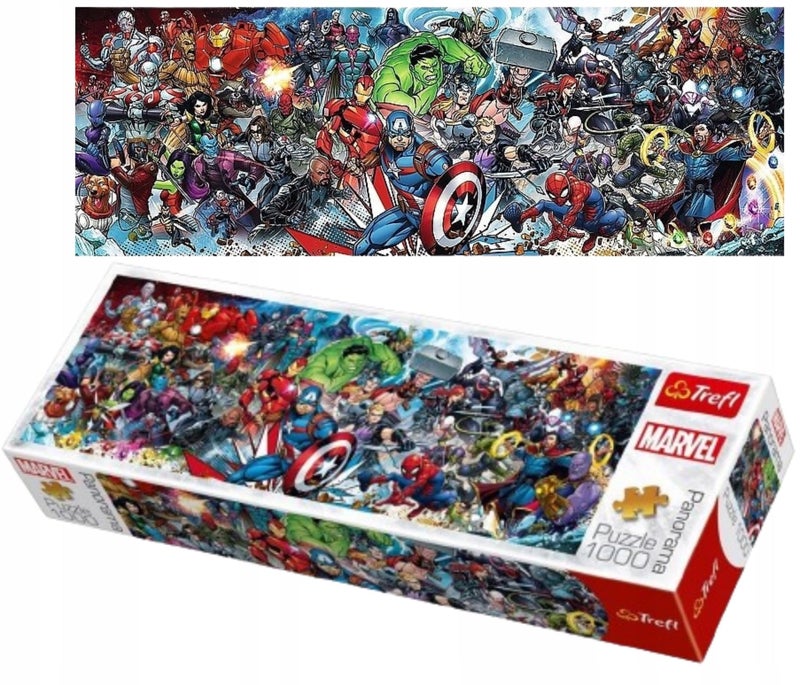 Trefl Marvel Avengers Panorama 1000 Piece Jigsaw Puzzles for Adults Children Aged 12 Marvel Universe Wide Panoramic Puzzle - Image 2