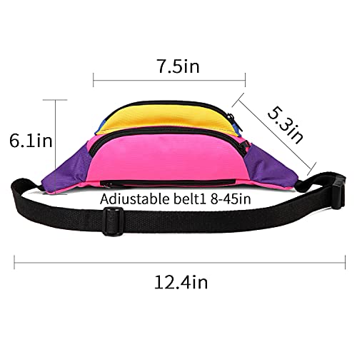 MIAIULIA 80s Neon Waist Fanny Pack for 80s Costumes,Festival Travel Party #Other - Image 4
