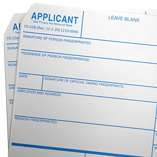 Crime Scene ATF FD-258 Fingerprint Cards - Pack of 50 - Image 4
