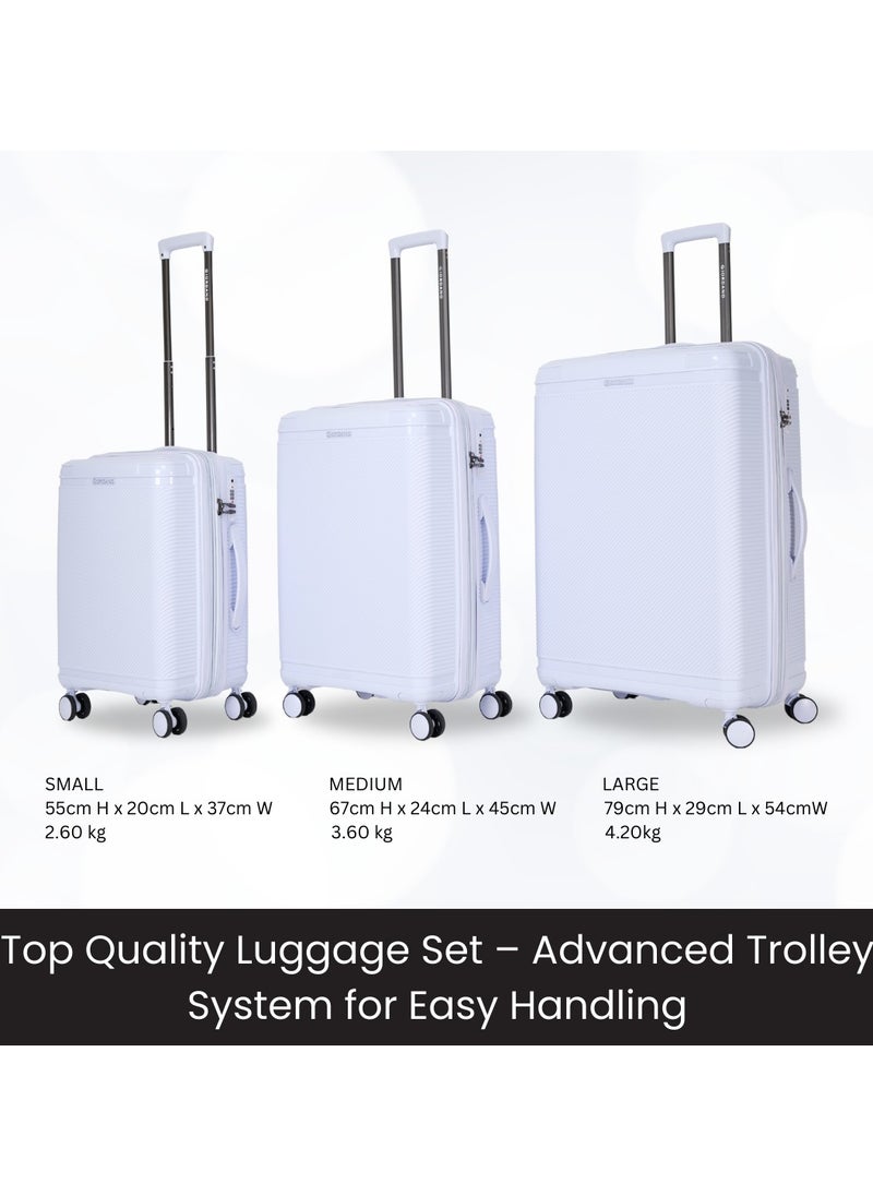 GIORDANO Giordano League Luggage Set PP Hardshell Travel Business Suitcase, Durable Hardside Unbreakable Lightweight Expandable Anti-theft Zip 4 Double Wheel TSA Lock 3pcs Trolley (20+24+28 Inch).Light Purple  - Image 5