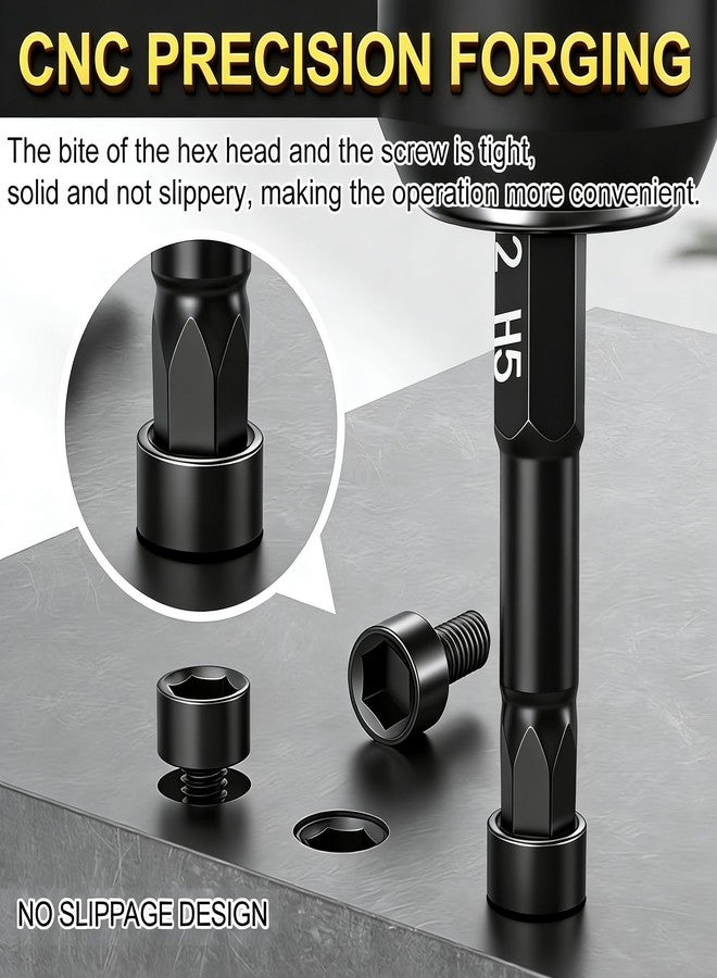 PTSLKHN Hex Head Allen Wrench Drill Bit Set (10pc Metric & 10pc SAE), Allen Wrench Drill Bits, Upgraded 1/4" Quick Release Shank Magnetic Hex Bit Set - Perfect for Ikea Type Furniture - Image 5
