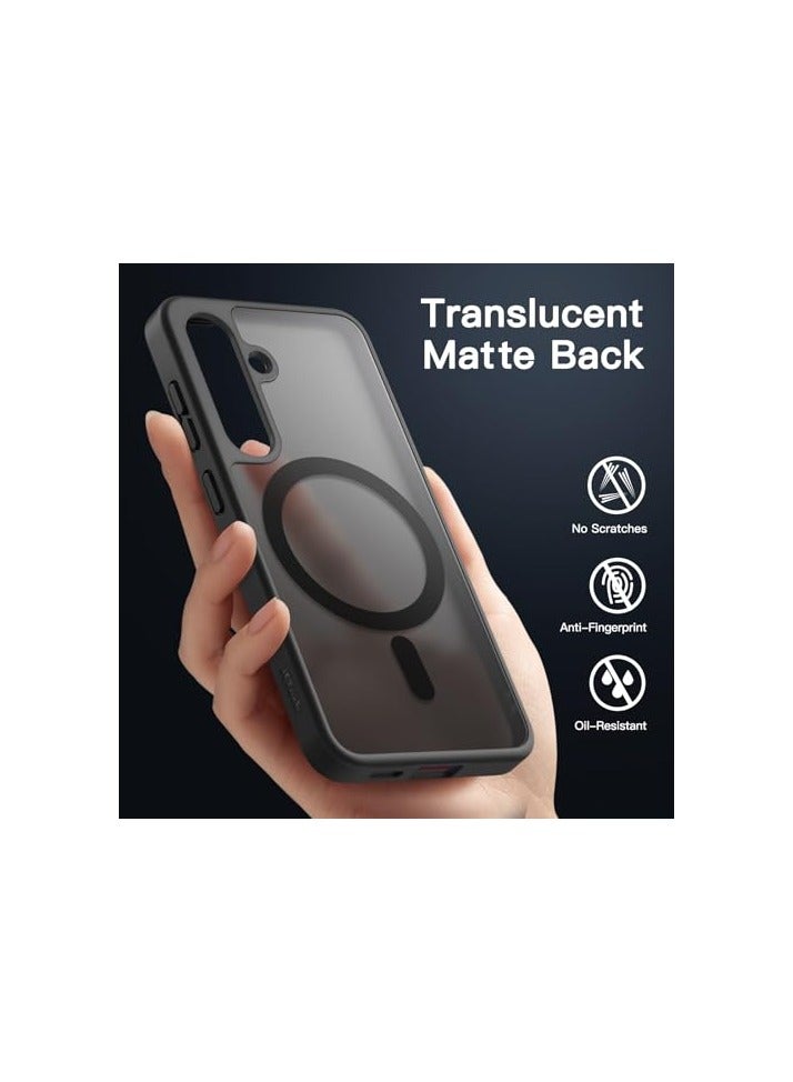 JETech Magnetic Case for Samsung Galaxy S24+ / S24 Plus 5G, Compatible with MagSafe, Translucent Matte Back Shockproof Phone Cover (Black) - Image 2