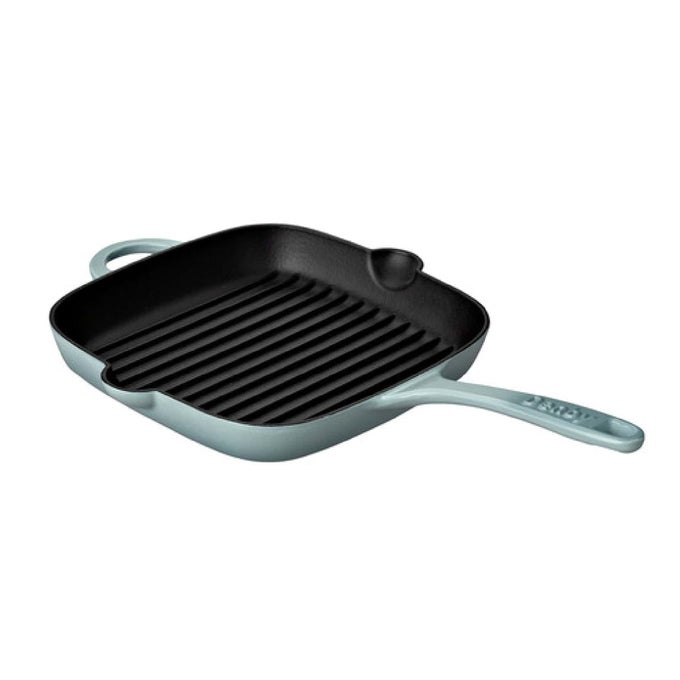 PAVILION BLUE CAST IRON GRIDDLE PAN 25CM OVEN SAFE FOR ALL HOB TYPES INDUCTION GAS ELECTRIC NON STICK