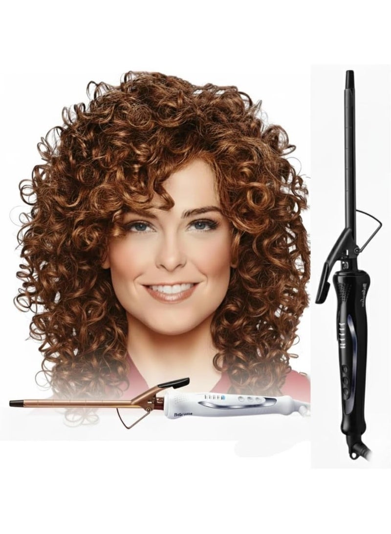 بيبي ليس برو مكواة كيرلي صاروخ رفيعة 9 ملي ، تكنولوجيا النانو مع ألواح السيراميك . حرارة عالية لجميع انواع الشعر - اسود و ابيض (ابيض) - Image 1