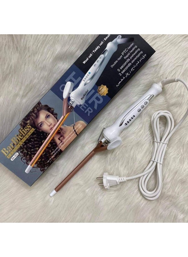 بيبي ليس برو مكواة كيرلي صاروخ رفيعة 9 ملي ، تكنولوجيا النانو مع ألواح السيراميك . حرارة عالية لجميع انواع الشعر - اسود و ابيض (ابيض) - Image 3