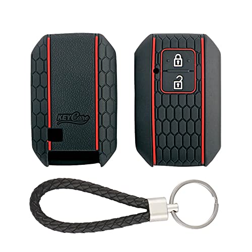 keyzone Keycare Silicone Key Cover and Keychain Compatible for Suzuki Victoris, e Vitara, Fronx, jimny, Grand Vitara, Ertiga, Brezza, XL6, Swift, Dzire,Ignis 2 Button Smart Key (KCMini Black) - Image 1