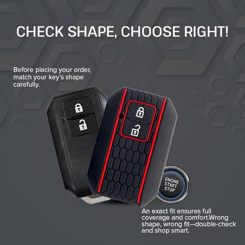 keyzone Keycare Silicone Key Cover and Keychain Compatible for Suzuki Victoris, e Vitara, Fronx, jimny, Grand Vitara, Ertiga, Brezza, XL6, Swift, Dzire,Ignis 2 Button Smart Key (KCMini Black) - Image 2