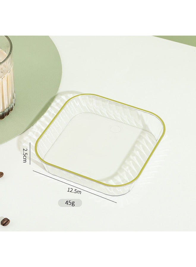 XiuWoo 8 Pack Clear PET Plastic Plates Dessert Plates Snack Dishes With Rack 12.5*12.5*2.5cm Clear For Home Kitchen Office  - Image 4