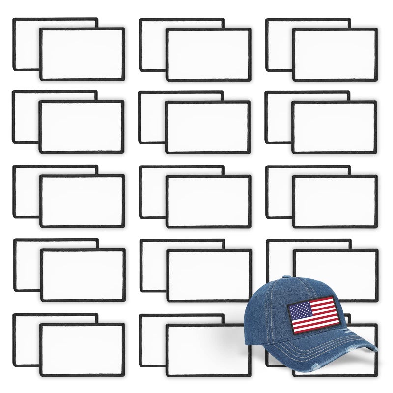 Gadjica 30 PCs Sublimation Patches  Iron On Blank Patches for DIY Crafts Hats Caps Backpack Uniforms Rectangle  30PCs 315x197 